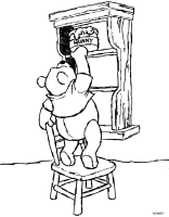 A coloring page of winnie the pooh